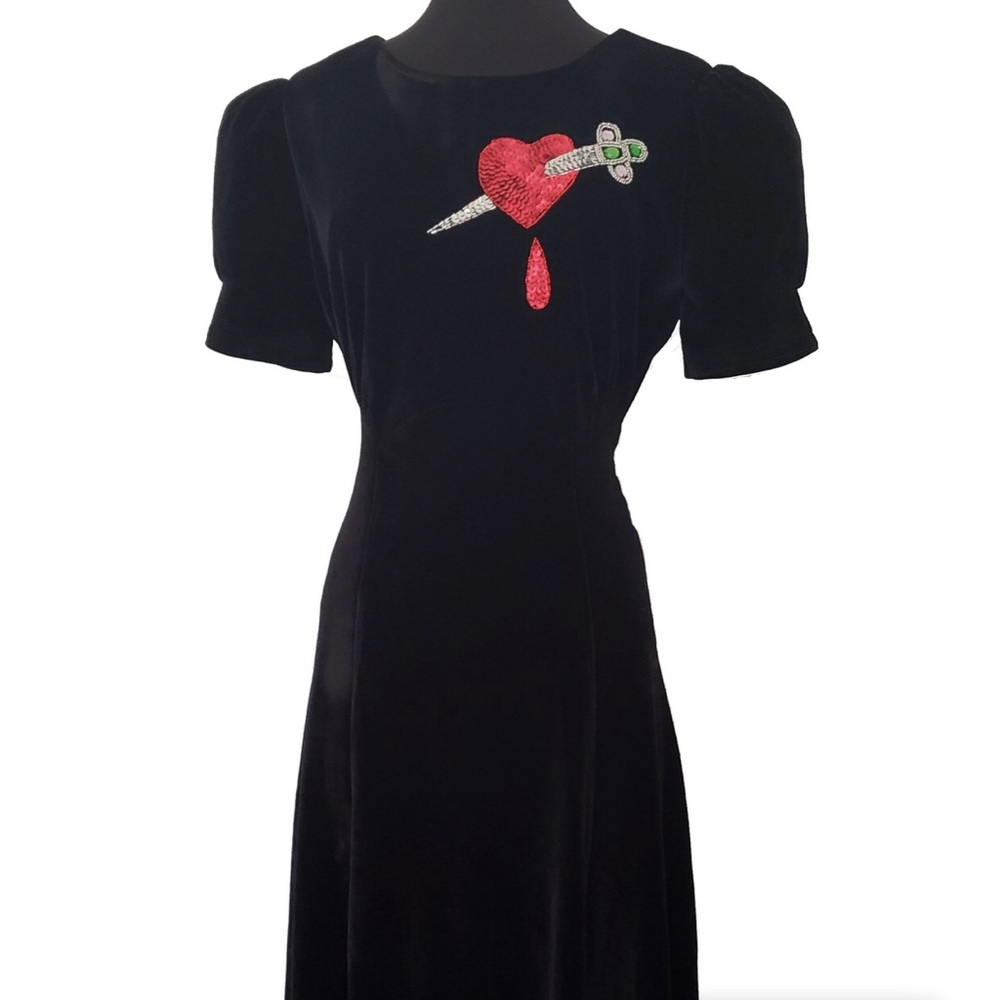 Nicoletta Carlone 1930's heart velvet dress 2XL